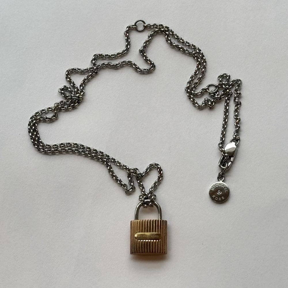 Michael Kors - Padlock two tone lock necklace